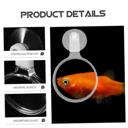 4pcs Acrylic Magnifier with Suction Cups for Fish Tank Observation High Definition Magnifying Lens for Micro Landscapes and Spiders for Easy Viewing and Details