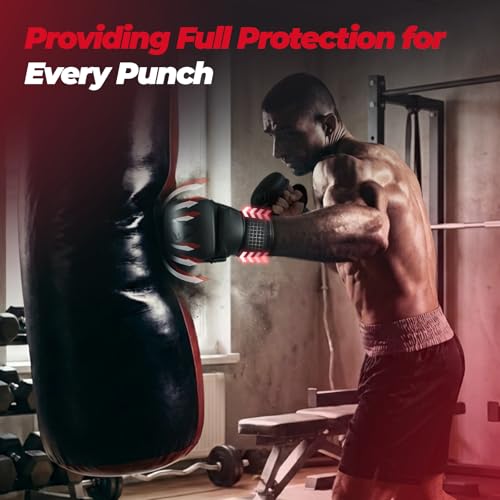 LIBERLUPUS MMA Gloves for Men – Punching Bag Gloves for Men, Open Palm Training Gloves for MMA Sparring, Kickboxing, Muay Thai, Youth Self-Defense, Durable Synthetic Leather with Wrist Support - size: Large-X-Large