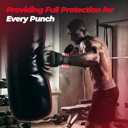 LIBERLUPUS MMA Gloves for Men – Punching Bag Gloves for Men, Open Palm Training Gloves for MMA Sparring, Kickboxing, Muay Thai, Youth Self-Defense, Durable Synthetic Leather with Wrist Support - size: Small-Medium