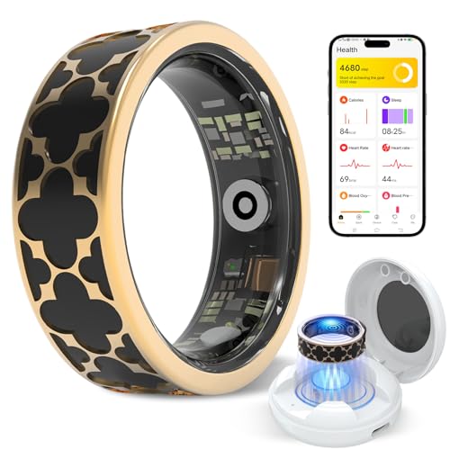 Smart Health Ring for Women & Men, Fitness Tracker, Black, 9