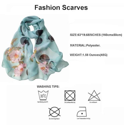Pokeedioty Scarfs for Women Lightweight Fashion Scarves Elegant Floral Pattern Sheer Scarfs Sunscreen Shawls Wraps - color: P 051