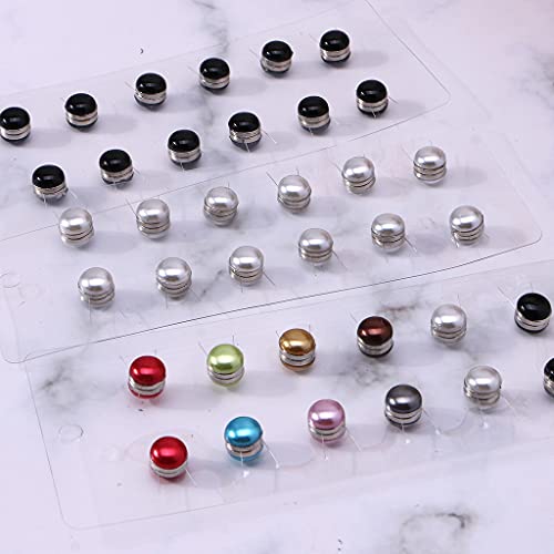 Strong Metal Plating Magnetic Hijab Clip Safe Hijab Brooch Luxury Accessory Hole Pins Brooch Magnet for Scarf - color: White