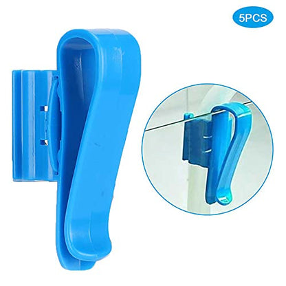 5PCS Aquarium Water Pipe Fixing Clip Fish Tank Mounting Clip Water Pipe Hose Holder Water Change Tool Holder Clip Multifunction Adjustable Clamp for Fish Tank Aquarium (Blue) - color: Blue