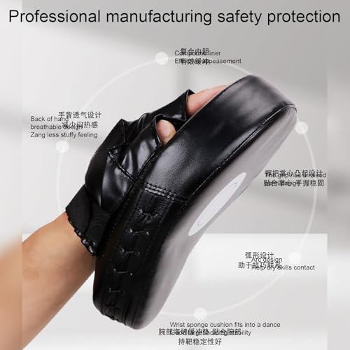 1PCS Boxing Focus Pads Mitts Training Gloves Punching Mitts Leather Kickboxing MMA Curved Arm Strike Shield Target Pads - color: Red