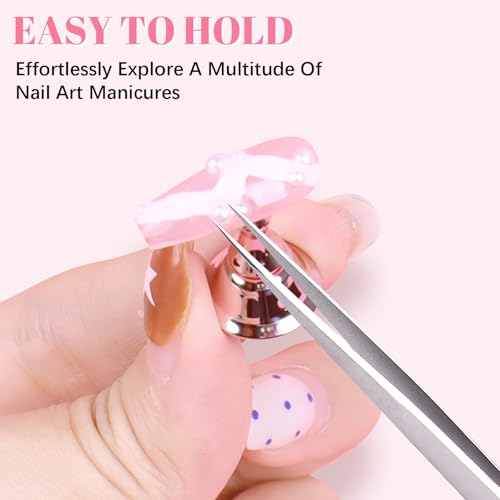 JUSTOTRY 4 Sets Pink Nail Painting Practice Stand With 1M Double-sided Tape Acrylic Fake Nail Art Holder For Press Ons Magnetic Nail Display Design Tools Kit Accessories For Home Diy Salon Supplies - color: Electroplated pink 4PCS