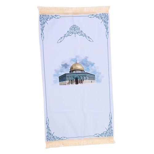 Tissting Cotton Prayer Mat with Tassels - Portable Meditation Rug for Adults Kids, Soft Non Shedding Fabric with Traditional Design for Home Travel Use