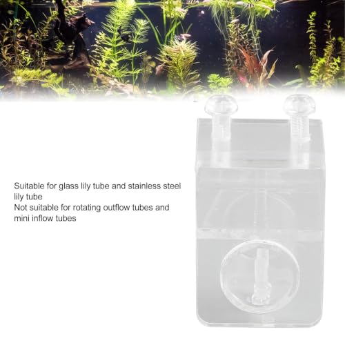 Pssopp Aquarium Water Pipe Clamp, Acrylic Aquarium Pipe Clip Clamp Holder Transparent Fish Hose Fix Clip for Aquarium in Out Pipe Single Hole 25mm/0.98in Inner Diameter
