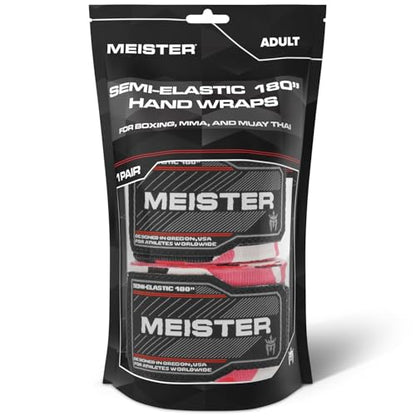 Meister Adult 180" Semi-Elastic Hand Wraps for MMA & Boxing (Pair) - color: Pink Camo