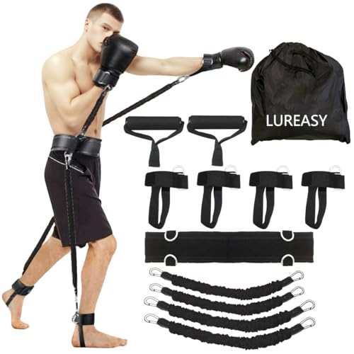 12pcs/Set Boxing Resistance Bands, Boxing Equipment,Training Equipment, Boxing Trainer, Boxing Gear, Latex Resistance Belt Taekwondo Explosive Power Training Multi Functional Tension Rope Set - color: Black