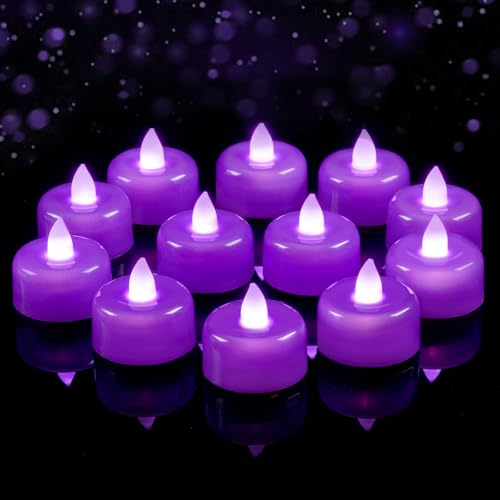 Amagic 12Pack Purple Flameless LED Tea Lights Candles Battery Operated - color: Purple, size: 12 Pack