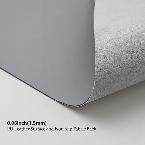 Leather Desk Mat - Small Non-Slip PU Desk Pad for Office and Home - Desk Organization and Accessories - Ideal for Large Mouse Pad and Small Desk Mats on Top of Desks (Dark Gray,23.6"x 13.8")