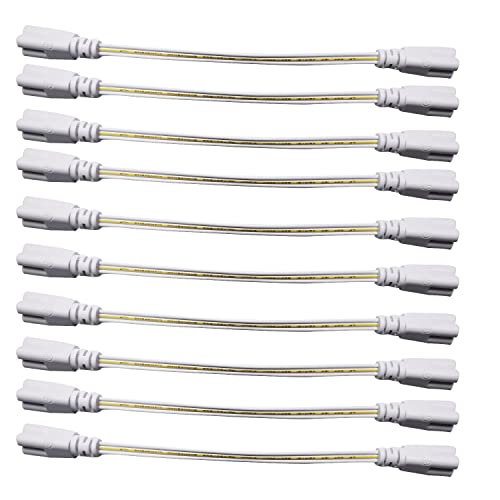 T5 T8 Tube Connector Cords, 3-pin Extension Power Cord,（10-Pack LED Female to Female Connector Cable for Integrated LED Tube Dual Connector Cable (20cm/7.8in) - size: 20cm/7.8in