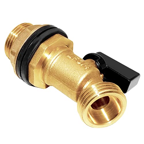 Joywayus Brass Water Container/Rain Barrel Spigot 3/4" Threaded | Quarter Turn Ball Valve, Bulkhead Fitting, Garden Hose Thread Connection - style: Style 1