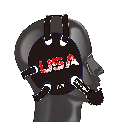 Wrestling Headgear with Flag Wraps (Navy, Youth) - color: Navy, size: Youth