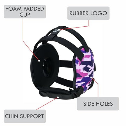 ROAR-INT Kid's Ear Guard BJJ Grappling Head Guard Adjustable Wrestling Headgear For Boys and Girls Earguard MMA Jiu Jitsu (Pink-Camo) - color: Pink-camo
