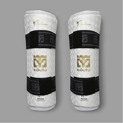 Mooto Korea Taekwondo Extera S2 Shin Protector Guard WT Logo MMA Martial Arts Kickboxing Karate Training Match Gym School Academy (X_Small(Length 23cm or 0.75 ft))