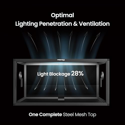 Stackable 50 Gallon Reptile Enclosure for Gecko, Juvenile Reptile | Optimal Ventilation & Light Penetration by Rust Proof Mesh Top, Easy Assembly within 6 Steps with Clear Instruction - color: Ultimate Black, size: 50 Gallon