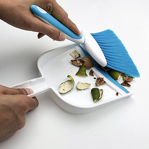 Small Broom and Dustpan Set, Small Dustpan and Brush Set, Mini Dust pan and Brush, Hand Broom and dust pan, Mini dustpans are Ideal for Cleaning Little Areas Like desks, Kitchens, pet Rooms. (2 Set) - size: 2pcs