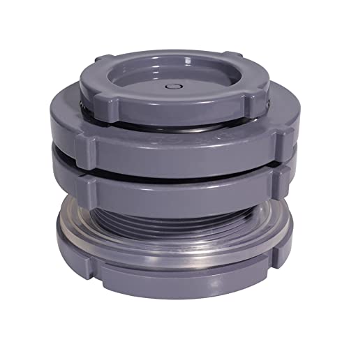 Ququyi 2.5 Inch PVC Bulkhead Water Tank Connector Adapter Fitting with Plugs Thru-Bulk Pipe Fitting for Rain Barrels, Aquariums, Ponds(Set of 1) - size: 2.5"-1pcs