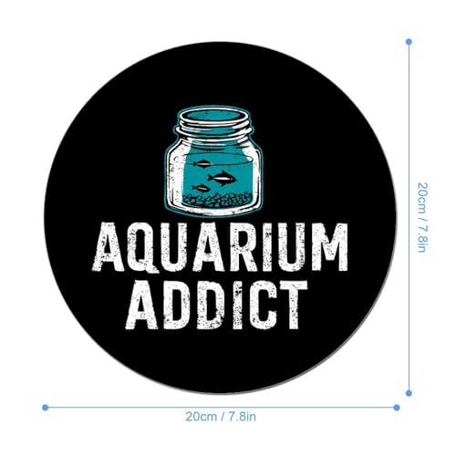 Addicted to Aquarium Mousepad Non-Slip Rubber Base Round Mouse Pad