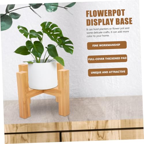 1Set Wooden Flowerpot Stand with Non Slip Mats Legged Indoor Plant Holder for Home Decor Craft Adornment Fish Tank Support Smooth Surface Durable Material