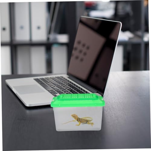 minkissy 2pcs Portable Pet Transport Box for Reptiles and Fish, Medium Green Plastic Turtle Terrarium and Travel Breeding Tank for Small Pets