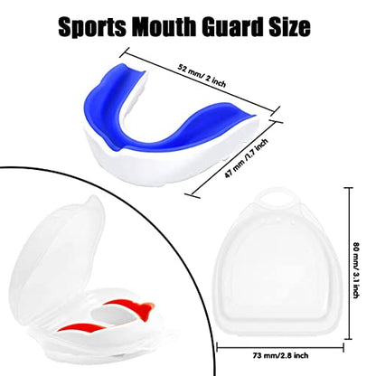 Sports Mouth Guard for Kids and Youth,2 Pcs Boys Girls Mouthguard with Case (BPA Free) for Boxing Football Hockey Karate Rugby - color: Blue and Black