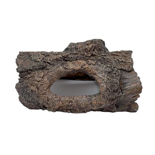 Tfwadmx Aquarium Decoration Cave Resin Hollow Tree Trunk Log Terrarium Ornament Fish Tank Hideout for Betta Cichlid Shrimp Small Reptile Gecko
