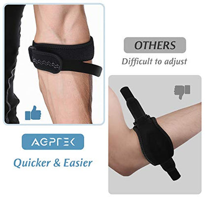 AGPTEK Elbow Brace for Tendonitis and Tennis Elbow 2 Pack, Tennis Golfers Elbow Support Arm Band Pain Relief Elbow Wrap Weightlifting Elbow Strap with Compression Pad for Men & Women - color: Navy Blue
