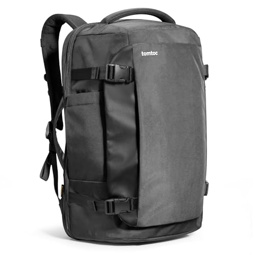 tomtoc Travel Backpack 40L, TSA Carry On Bag Flight Approved, PFAS Free - color: Black, size: 40L