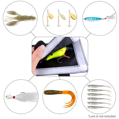 Dr.Fish 3 Pack Fishing Lure Wraps Lure Hook Cover Shield for Fishing Rod Thick Soft Padded Pierce Resistant Hard Baits Minnow Crankbait Popper Spinnerbait - color: L: 7*4"-3 Pack(Upgraded No Padding)