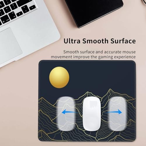 Golden Mountains Lines Moon Mousepad Non-Slip Rubber Base Mouse Pads for Computers Laptop Office Desk Accessories Mouse pad 7.9 x 9.5 in - color: Golden Mountains