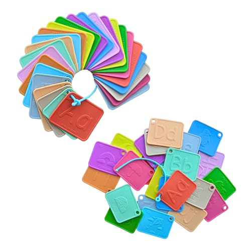 SiliABCs Alphabet Flash Cards, Non-Toxic Silicone Alphabet Flash Cards for Toddlers 1-3, Montessori Toddler Preschool Alphabet Learning Activities, Dishwasher Safe Soft Baby ABC Cards - style: SiliABCs Alphabet Flash Cards