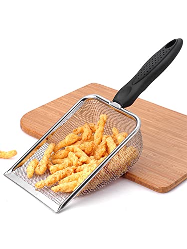 2pcs Cat Litter Scoop, Portable Reptile Sand Scooper, Stainless Steel Fine Mesh Scoop Shove-l for Litte-r Box, Sand Bedding, Easy to Clean and Durable(Color:Silver)