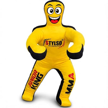 Unfilled Wrestling Dummy for Kids – Youth Grappling Dummy BJJ, MMA, Jiu Jitsu & Judo Training Partner – Durable Martial Arts Practice Buddy - color: Yellow, size: 3ft / 36"