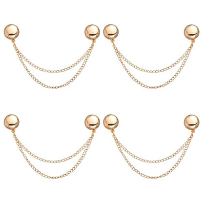 4pcs Magnetic Clothing Clips, Multi-Function Magnetic Button Clips Pinless Magnet Clothing Pins Clothing Accessories for Sleeves Skirts Dresses (Gold) - color: Gold