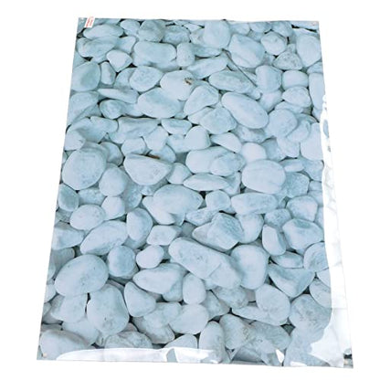 HEEPDD Aquarium Background PVC Self Adhesive Wallpaper 61 x 30 cm White Pebbles Pattern for Freshwater Tanks Instant Setup No Mess Installation Enhancement - size: 61*30CM