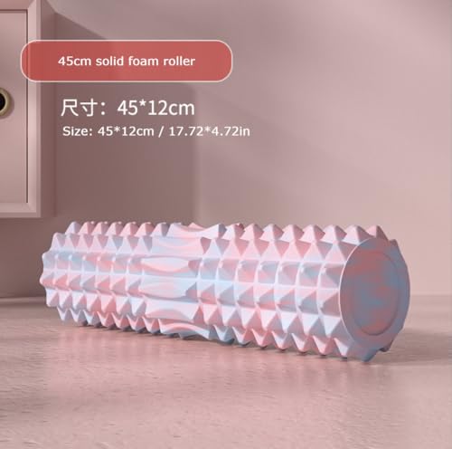 Solid Foam Roller Yoga Stick Roller Dual-Zone Leg Muscle Relaxation Deep Massage Relaxation Pain Relief (Pink (Solid)) - color: Pink (Solid)