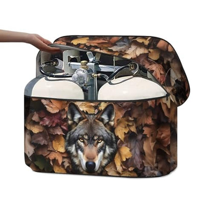 Leaves Wolf Camper Dual 20lb RV Propane Tank Cover Travel Trailer Propane Tank Cover Waterproof Heavy Duty Propane Gas Cylinder Cover Easy to Stall - color: Leaves Wolf Print, size: S(20LB)