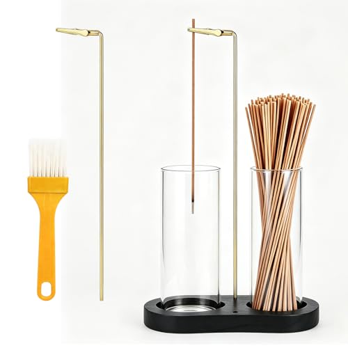 2 in 1 Incense Holder – Glass Incense Burner with Ash Catcher & Storage | Hanging Incense Burner, Cute Boho Decor for Meditation, Yoga, Spa | Stick Incense Holder, Censer (Black) - color: Black