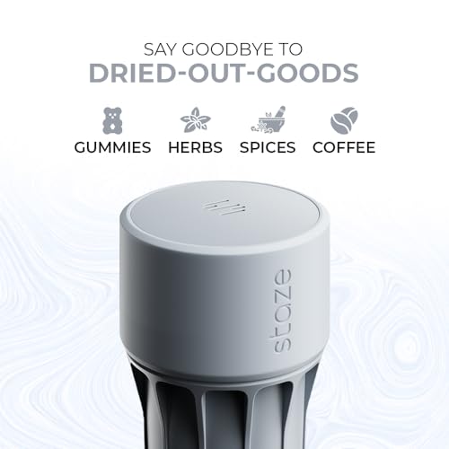 Staze Air Tight Smell Proof Container (148ml) – Vacuum Seal Jar with UV Protection, Waterproof Food Storage Canister, Portable Small Smell Proof Jar for Coffee, Herb, Spice & Gummies - (CLOUD) - color: CLOUD