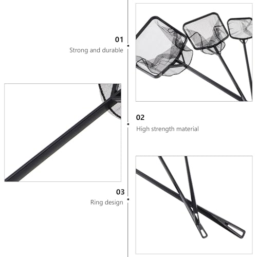 3pcs Aquarium Fish Net Set Handheld Fine Mesh Shrimp and Fish Landing Nets Pool and Aquarium Cleaning