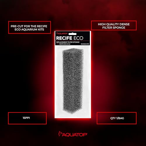 Aquatop Recife Eco Series Replacement Filter Sponge - 24 & 40 Gal – High-Efficiency Aquarium Filter Foam - Easy to Install and Maintain - RC24ECO-RFS