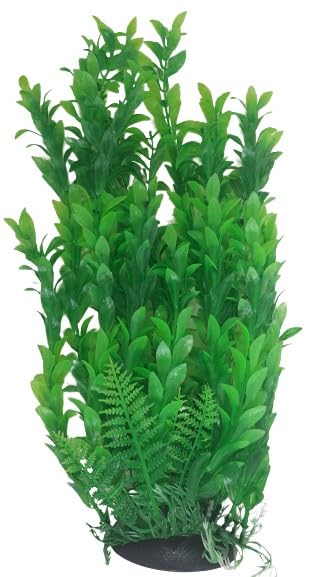 Bushy Green Aquarium Pond Artificial Plant 16 Inch (41-43 cm) Tall, Fish Tank Foliage Ornament | Tall Plastic Seaweed Aquascaping Decoration