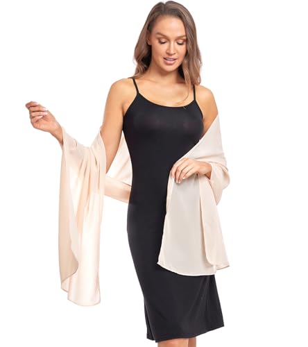 Shawl and Wrap for Evening Dresses Wedding Sheer Scarfs Women Scarve - color: Champagne, size: 72''×18''