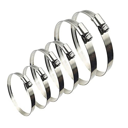 6 Pieces (3" 4” 5") Adjustable 304 Stainless Steel Worm Gear Hose Clamps Water Pipe Clamps Assortment Kit Duct Clamps Pipe Clamp worm drive hose clamps (3" 4” 5") - size: 3“/4"/5"-6Pcs