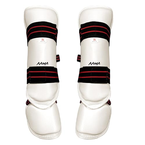 AAMA Martial Arts Taekwondo Vinyl Shin Instep Guard Protector - size: X-Large