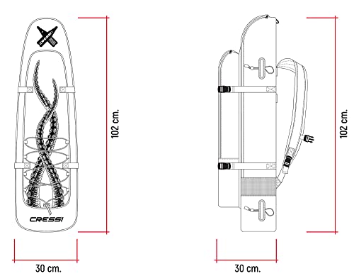 Cressi Freediving Waterproof Backpack - High Storage Capacity - Cooler-Type Front Compartment - Piovra: designed in Italy - style: XL