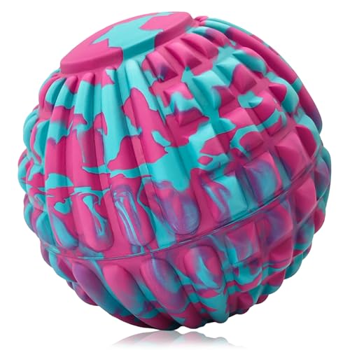 Deep Tissue Massage Ball for Exercise & Recovery - SGS Certification - Targets Back, Shoulder, Legs&Feet - Relieves Muscle Knots, Joint Pain&Tightness, Pressure Point Therapy- Myofascial Release Ball - color: Blue&pink, size: 1-Pack | 5.1-inch