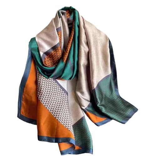 Xyueanlo Scarfs for Women Lightweight Scarves Fashion Print Floral Pattern Head Scarf Wraps Shawls - color: Orange Green